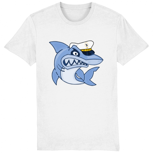 Shark in Skipper Hat T-Shirt - White