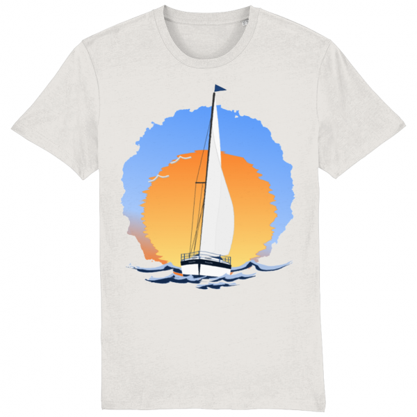 Sailing Yacht at Sunset T-Shirt - Vintage White