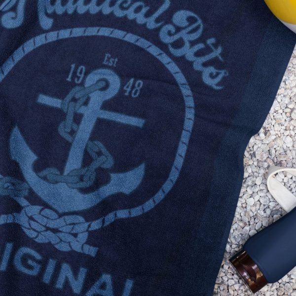 Nautical Bits Original Beach Towel Dark on Dark
