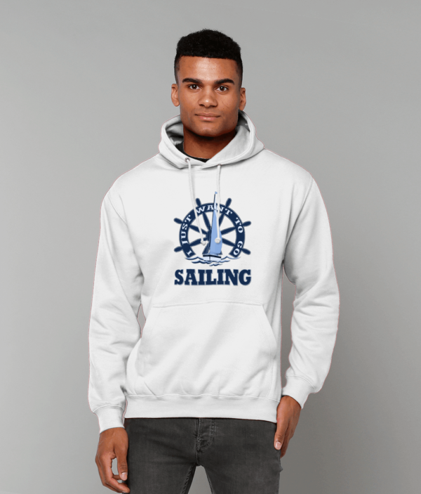 I Just Want to Go Sailing College Hoodie Arctic White
