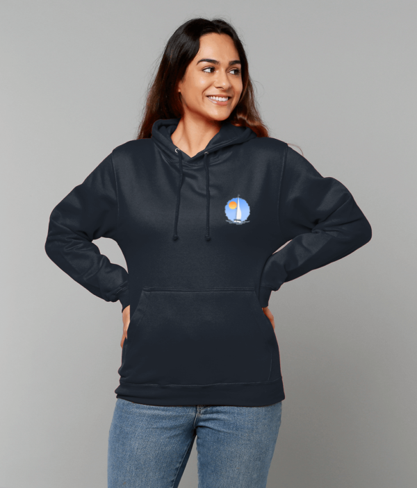 Sailing Yacht at Sea Logo College Hoodie French Navy