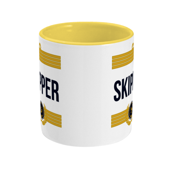 Skipper Stripes Two Tone Mug Yellow Front
