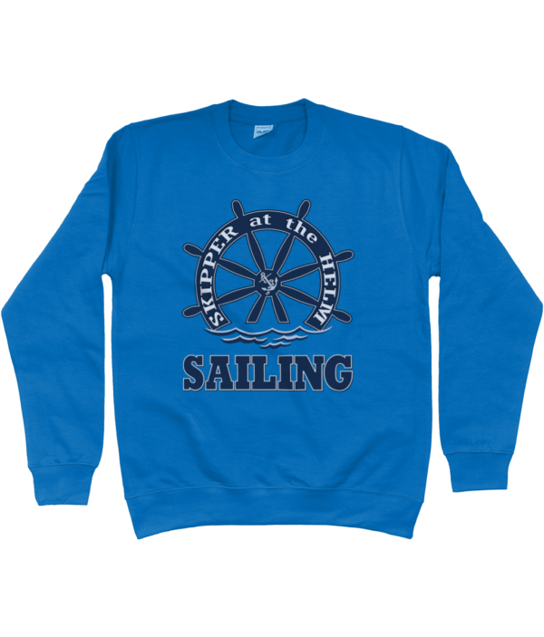 Skipper at the Helm Sailing Sweatshirt Sapphire Blue
