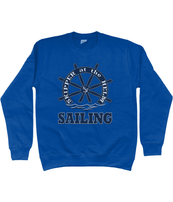 Skipper at the Helm Sailing Sweatshirt Royal Blue