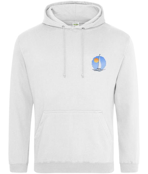Sailing Yacht at Sea Logo College Hoodie Arctic White