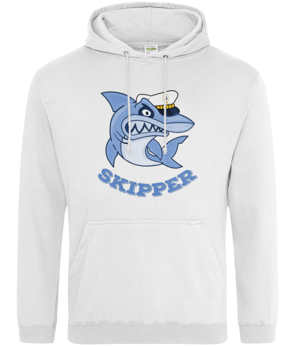Shark Skipper College Hoodie Arctic White