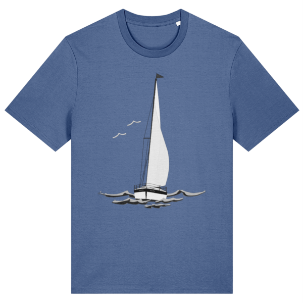 Sailing Yacht B&W T-Shirt Bright Blue