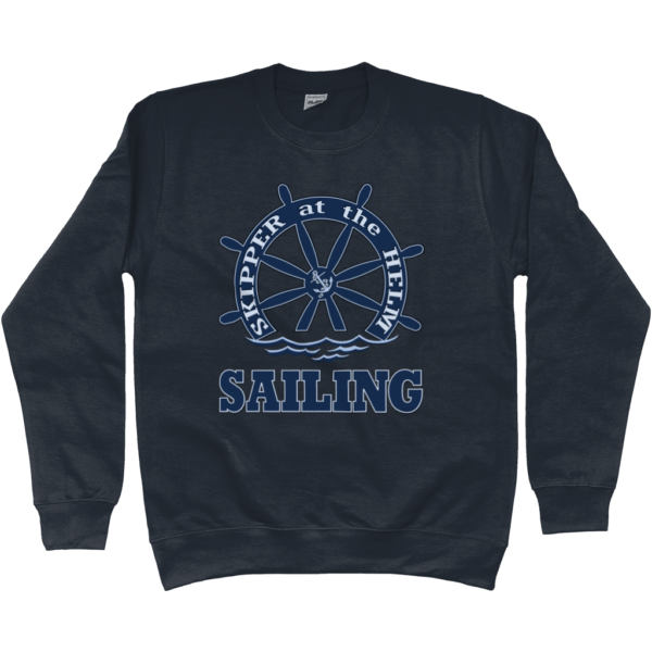 Skipper at the Helm Sailing Sweatshirt French Navy