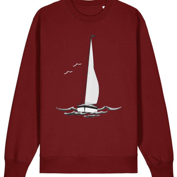 Sailing Yacht B&W Changer Sweatshirt Burgundy