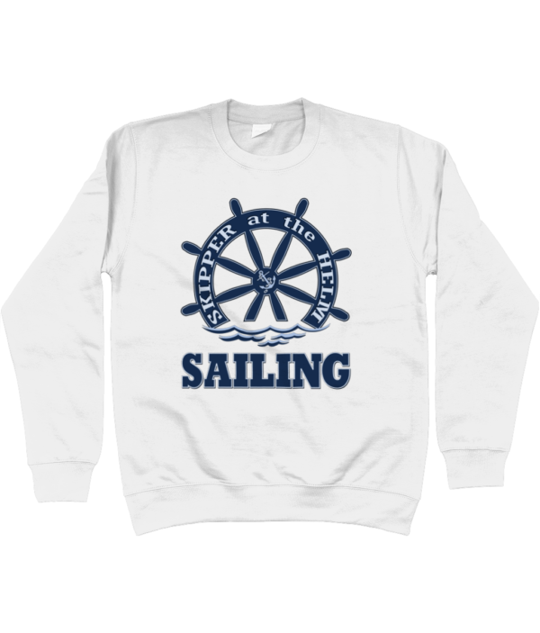 Skipper at the Helm Sailing Sweatshirt Arctic White