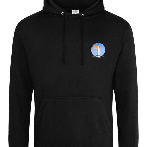 Sailing Yacht at Sea Logo College Hoodie Jet Black