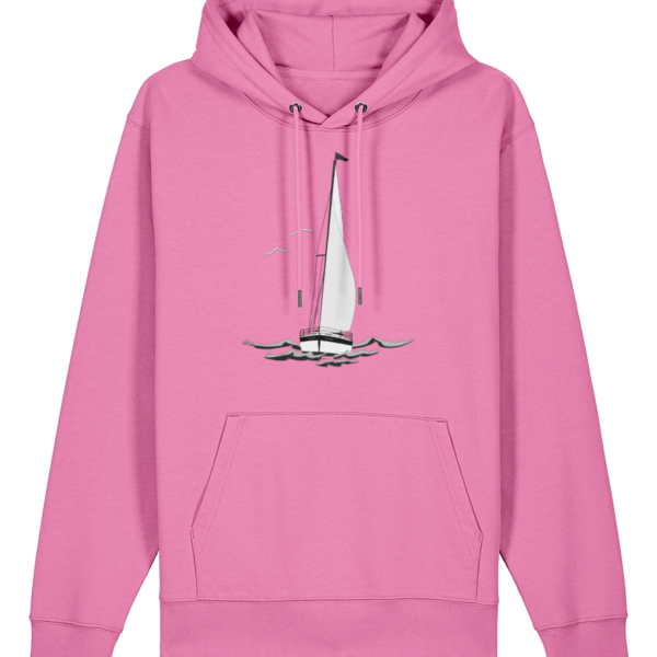 Sailing Yacht B&W Cruiser Hoodie Bubble Pink