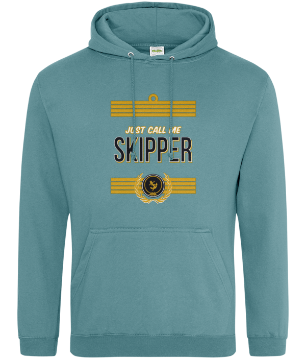 Just Call Me Skipper College Hoodie Seafoam