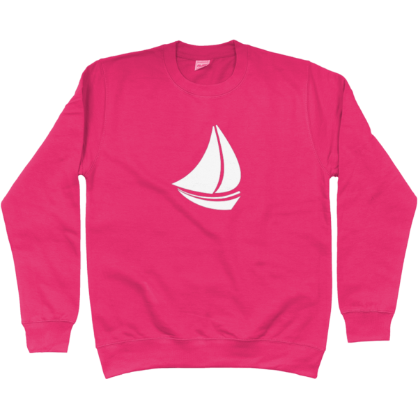 Sailing Boat Sweatshirt Hot Pink